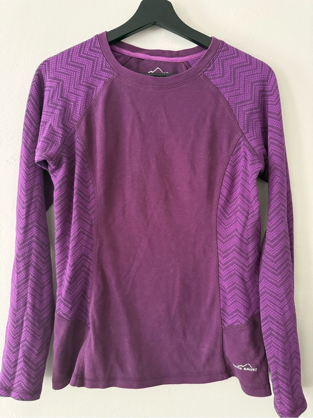 Eddie Bauer Plum Long Sleeve Top with Printed Logo